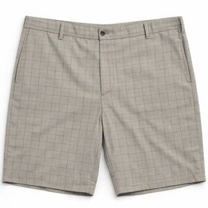 Greg Norman Collection Golf Shorts Men’s 44 Beige Plaid Flat Front